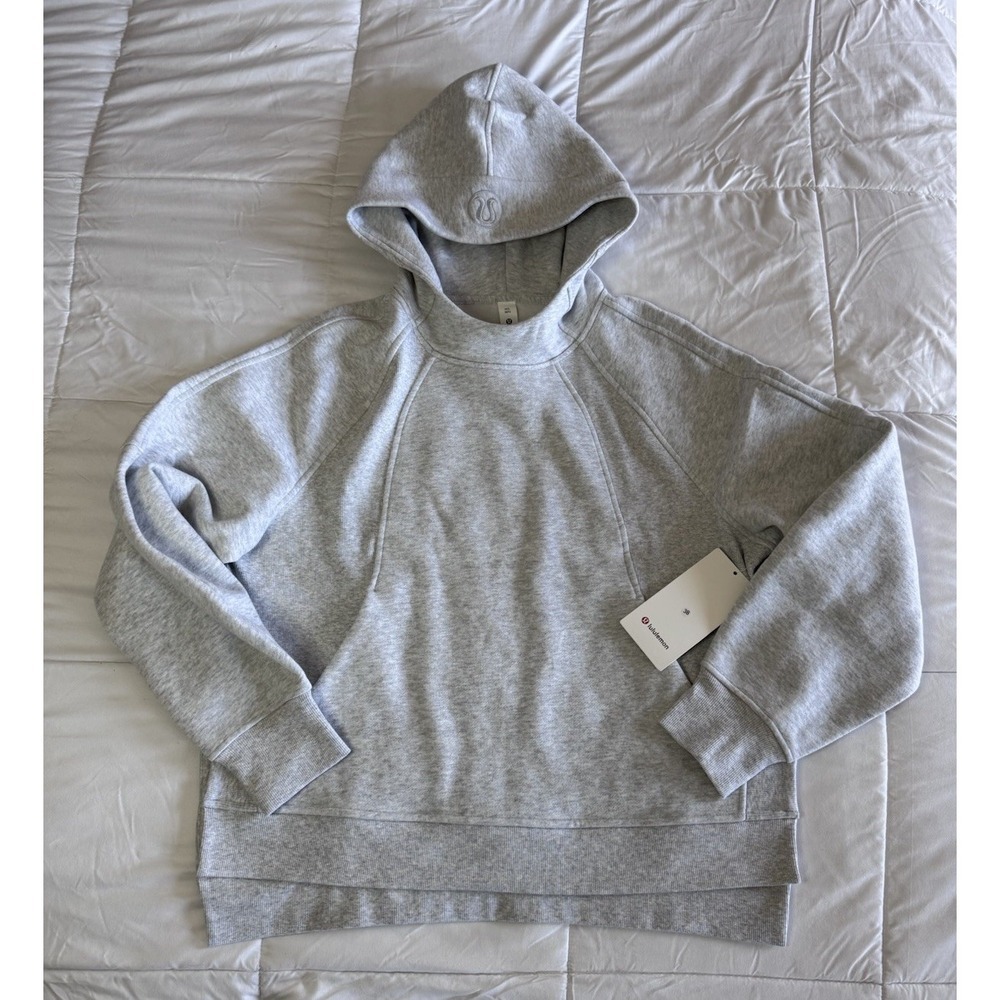 New Lululemon Women's Scuba Oversized Side-Slit Hoodie M/L Heathered Gray